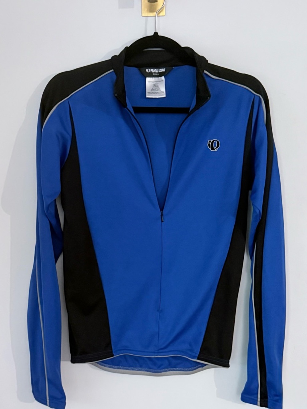 Pearl Izumi Women’s Cycling Jersey Long Sleeve Blue Black Full Zip Bike Shirt S